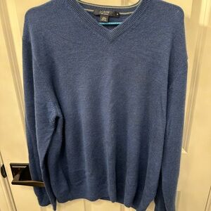 J. Crew Men's V-Neck Sweater in Rich Blue